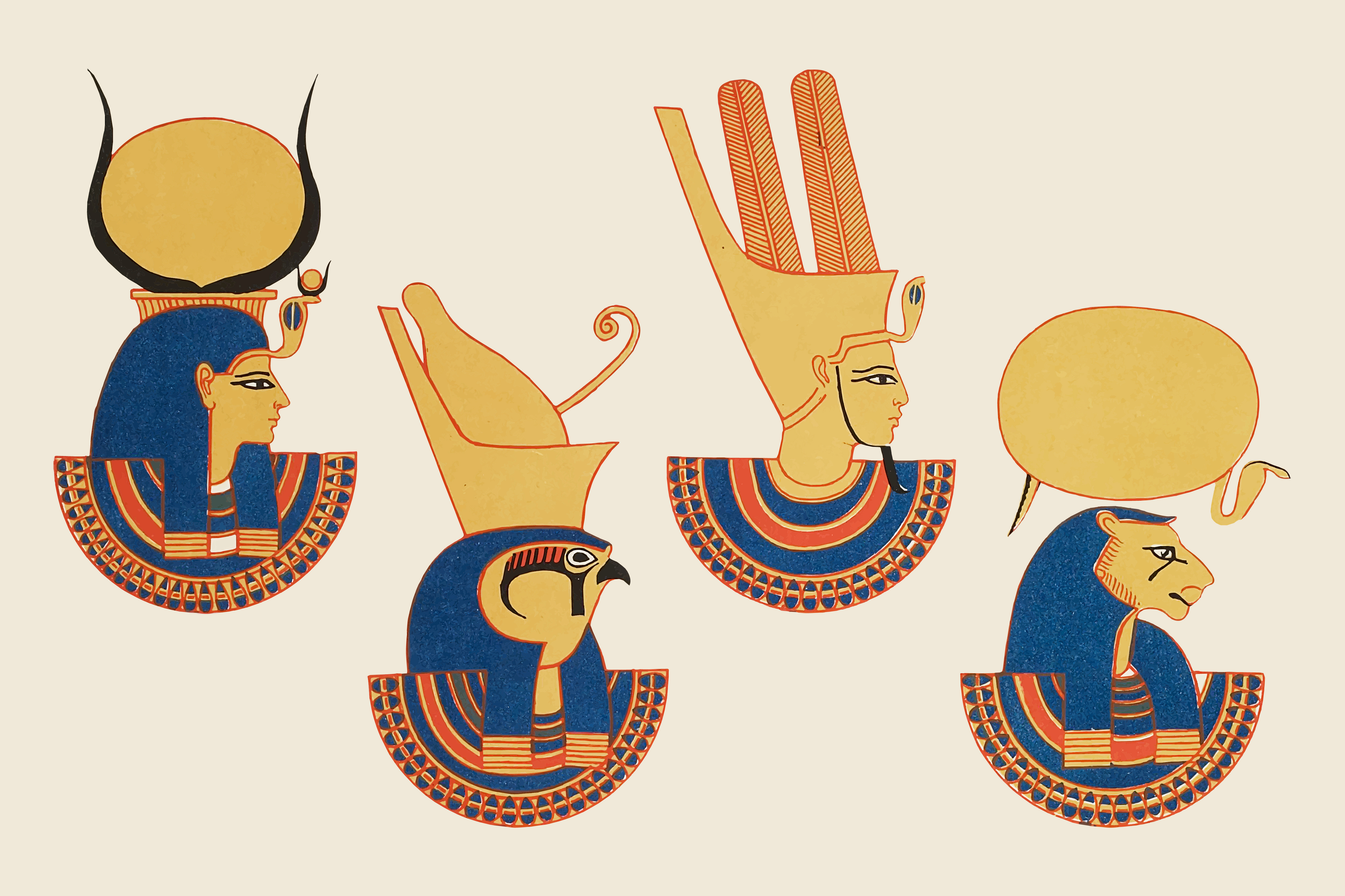 Vibrant Egyptian Tomb Painting