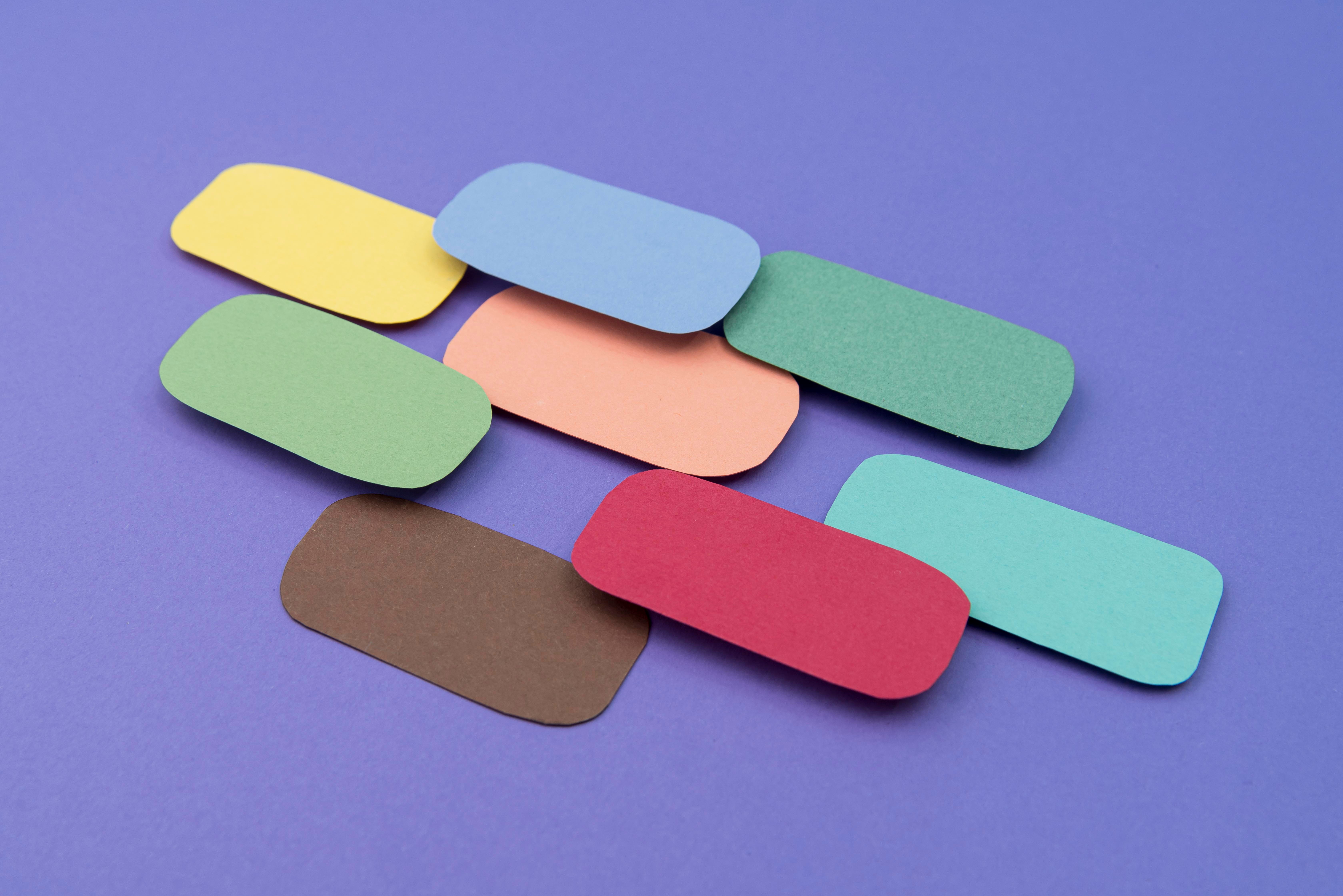 Painted assortment of color wheel charts